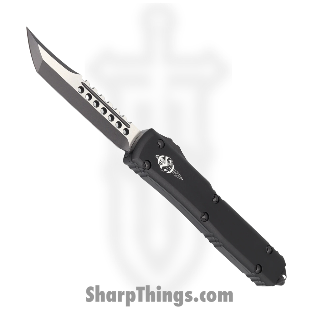 e9fe9690-bda7-4d3f-821a-6e051996406e_119-1TS_1.jpg Microtech - 119-1TS - Ultratech Signature Series - OTF Auto - M390 Two Tone Hellhound - 6061-T6 Aluminum - Black - Image 1
