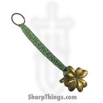 Full Heart Forge - FHF-WK-FL - Weighted Keychain "F*ck Luck" - Paracord - Brass - Brass, Green, White, Blue