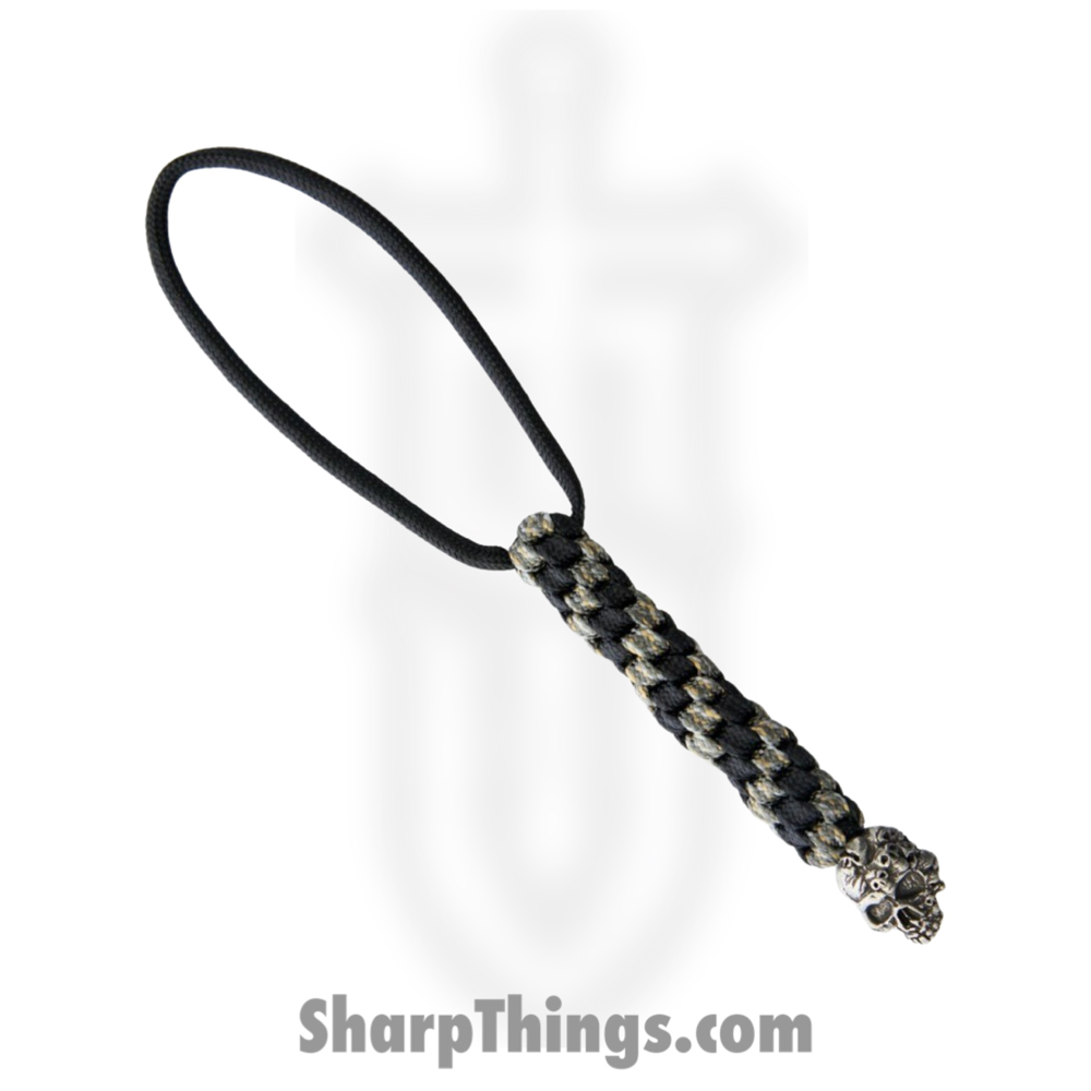 eb1bbba0-2824-4772-b67f-d1aac716fca2_SMUK4A01_1.jpg Schmuckatelli Co - SMUK4A01 - Mind Lanyard - Pewter Skull - Black Gray - Image 1