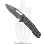 Medford Knife - MK0384TQ-37A2-T1C1-BN - On Belay Folder - S45VN Tumbled - Blue w Bronze "Twist Predator"