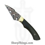 Royalty Rings Co. - RRC-Nyx-02 - Nyx - Fixed Blade Knife - Chevron CopperMai 80CRV2 Damascus Wharncliffe - Micarta - OD Green