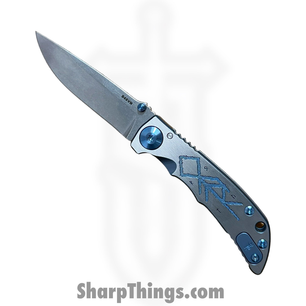 eb8168a7-e27e-4939-a4c5-d2436520e548_SF10CUSTRAIL_1.jpg Spartan Blades - SF10CUSTRAIL - Harsey Custom 3.25 - Trail Walker - Folding Knife - CPM S45VN Stonewash Drop Point - Titanium - Natural Blue - Image 1