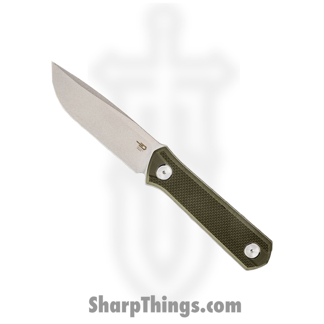 eba8e393-1a93-491a-a5ec-b94a5e319f42_BTKF02B_1.jpg Bestech Knives - BTKF02B - Hedron - Fixed Blade Knife - D2 Satin Drop Point - G10 - Green - Image 1