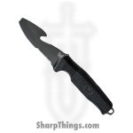 Benchmade - 112SBK-BLK - H2O - Fixed Blade Knife - N680 Coated Serrated Opposing Bevel - Rubberized Overmold - Black