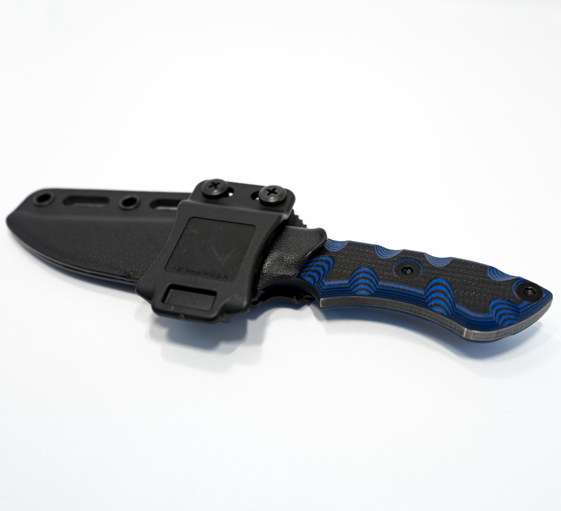 ebdb350c-c902-471f-827c-3da1f7bd4e91_StrikerMDNTGG_1.jpg T.Kell Knives - StrikerMDNTGG - Striker - Fixed Blade Knife - 1095 Nickle Boron Coated Clip Point - G10 - Midnight Premium Grenade Grip - Image 1
