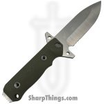 Medford Knife and Tool - MK1193TQ-10KO-SPQ3-Q4 - AIO-2 - Fixed Blade Knife - 3V Tumbled Spear Point - G10 - Green