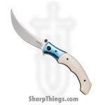CRKT - 7471 - Ritual - Assisted Open Knife - 12C27 Satin Trailing Point - Micarta - White Blue