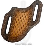 Cave Blades - MdBltHlstrO - Medium Full Grain Leather Hip Knife Holster - Ornate