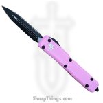 Microtech - 122-3BPK - Ultratech - OTF Auto - Coated D/E Full Serrated - 6061-T6 Aluminum - Barbie Pink