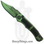 Heretic Knives - H002-CS-TX - Wraith V.4 Auto Cel Shade - Automatic Knife - CPM MagnaCut Coated Bowie - Aluminum - Toxic Green
