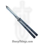 Squid Industries - 09TNALSA01GM - Krake Raken Tanto V2.5 Balisong Knife - AEB-L 7075 - Gunmetal