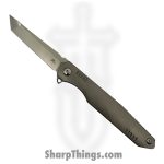 Hwzbben Knives - HWZ-B1 - Raef - Folding Knife - M390 Satin Tanto - TA5 Titanium - Gray