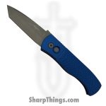 ProTech - E7T05-Blue - Original Emerson CQC7 - Automatic Knife - 154CM Blasted Tanto - 6061-T6 Aluminum - Blue Jigged Textured