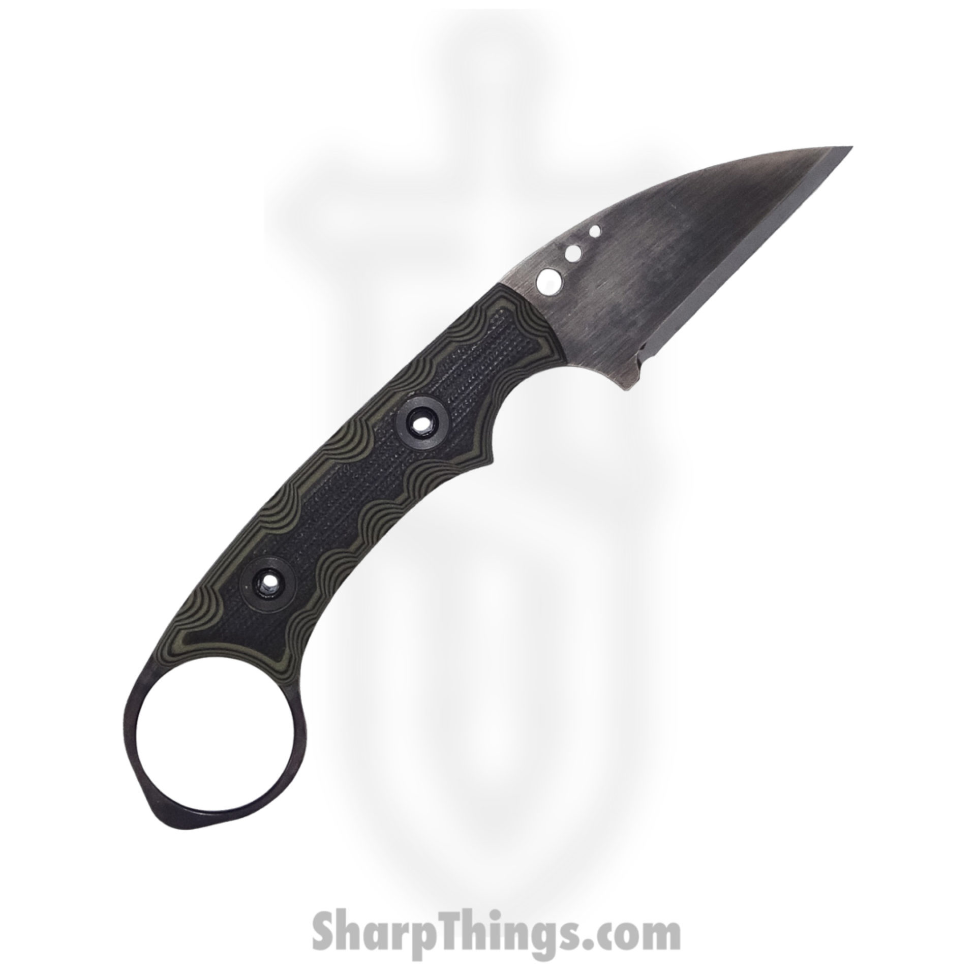 ed4a437b-e645-4c85-9f25-68e269a23938_NgtShdWBduGG_1.jpg T.Kell Knives - NgtShdWBduGG - Nightshade Wharncliffe - Fixed Blade Knife - 80CRV2 Nickle Boron Coated Wharncliffe - G10 - BDU Grenade Grip - Image 1