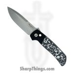 ProTech - BT2731-WS - Terzuola ATCF - Automatic Knife - Magnacut Stonewash Drop Point - Aluminum/FatCarbon - Black/White