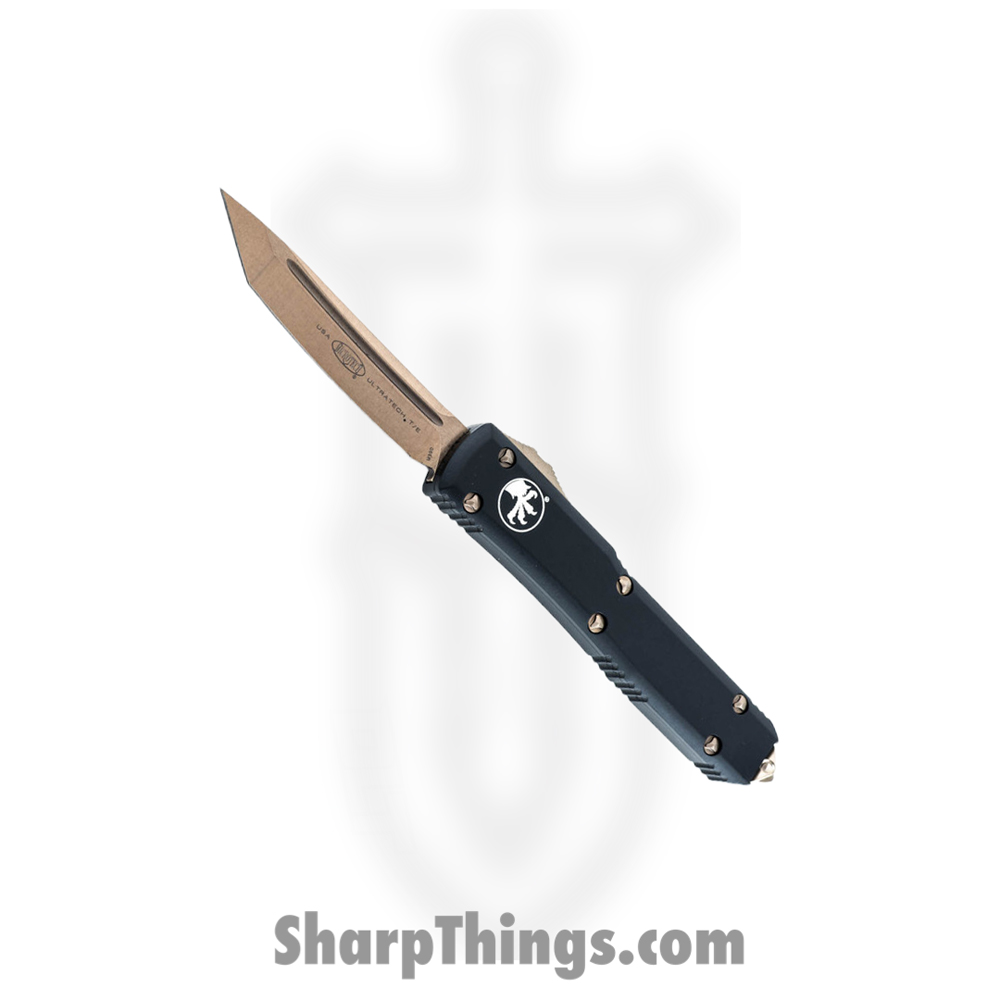 ed6055a3-223a-4549-8d3f-7501c8ebf7d9_123-13_1.jpg Microtech - 123-13 - Ultratech - OTF Auto - Elmax, M390, 204P Bronze Tanto - 6061-T6 Aluminum - Black - Image 1
