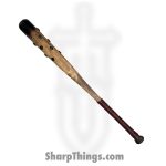 Heavy Barrel Designs - HBD-bat-4 - Studded Bat - Leather Cord Wrapped Grip - Brown Red