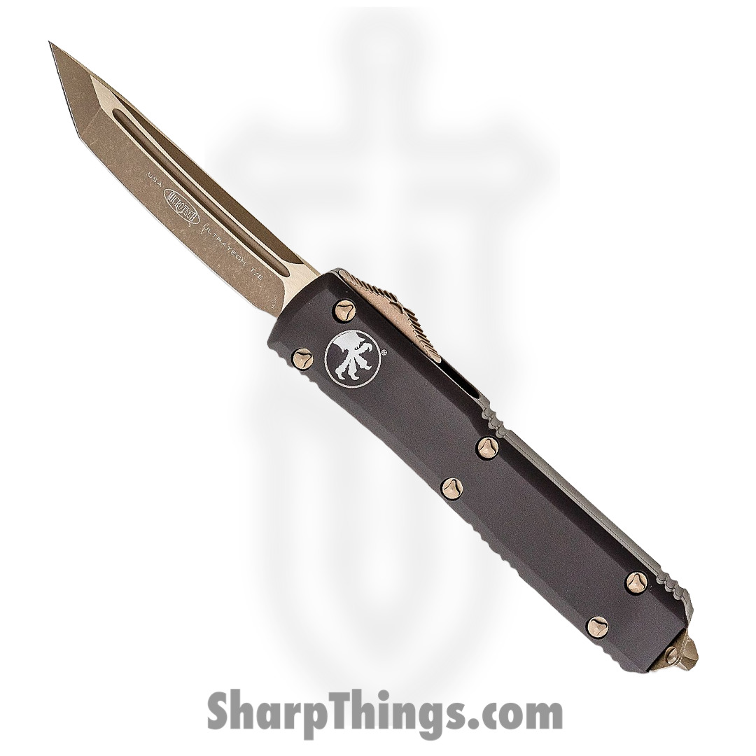 ee048452-3a75-4977-b003-6821f797657a_123-13AP_1.jpg Microtech - 123-13AP - Ultratech - OTF Auto - Elmax, M390, 204P Bronze Apocalyptic Tanto - 6061-T6 Aluminum - Black - Image 1