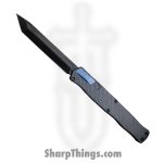 Heretic Knives - H019-6A-CF-Blu - Cleric II - OTF Auto - Magnacut Coated Tanto - 6061-T6 Aluminum CF Inlay - Black