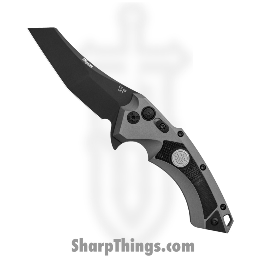 ee63eb67-e785-4f6d-9e8d-ea64ed60a7c5_36562_1.jpg Hogue Knives - 36562 - Elishewitz X5 SIG Emperor Scorpion - Folding Knife - CPM 154 Coated Modified Wharncliffe - 6061-T6 Aluminum/G10 - Grey/Black - Image 1