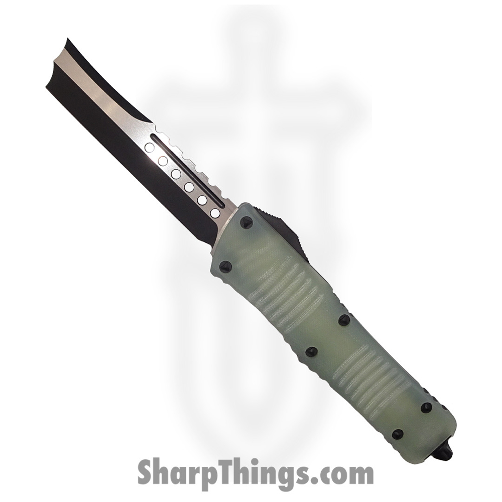 ef5f1a4d-33f4-4656-9726-a9ac0ab9e03a_219R-1GTJGS_1.jpg Microtech - 219R-1GTJGS - Combat Troodon - OTF Auto - M390 Two Tone Hellhound Razor - Aluminum/G10 - Black/Jade - Image 1