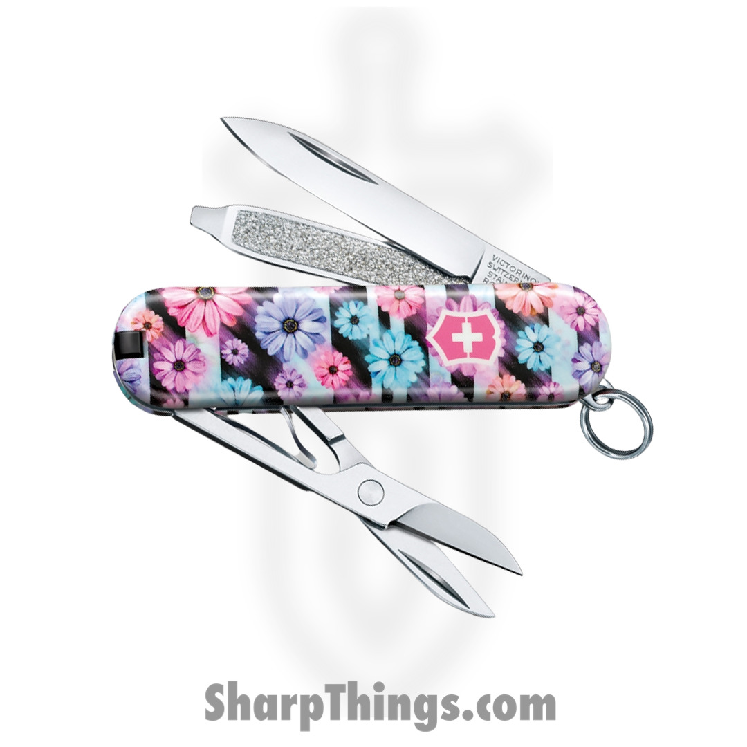 f082d86b-51d1-4f2d-8d1f-2a1057e47efa_VN06223L2107_1.jpg Victorinox - VN06223L2107 - Classic SD LE 2021 - Folding Knife - Stainless Polished Multi Tool - ABS/Celidor - Dyn Floral - Image 1