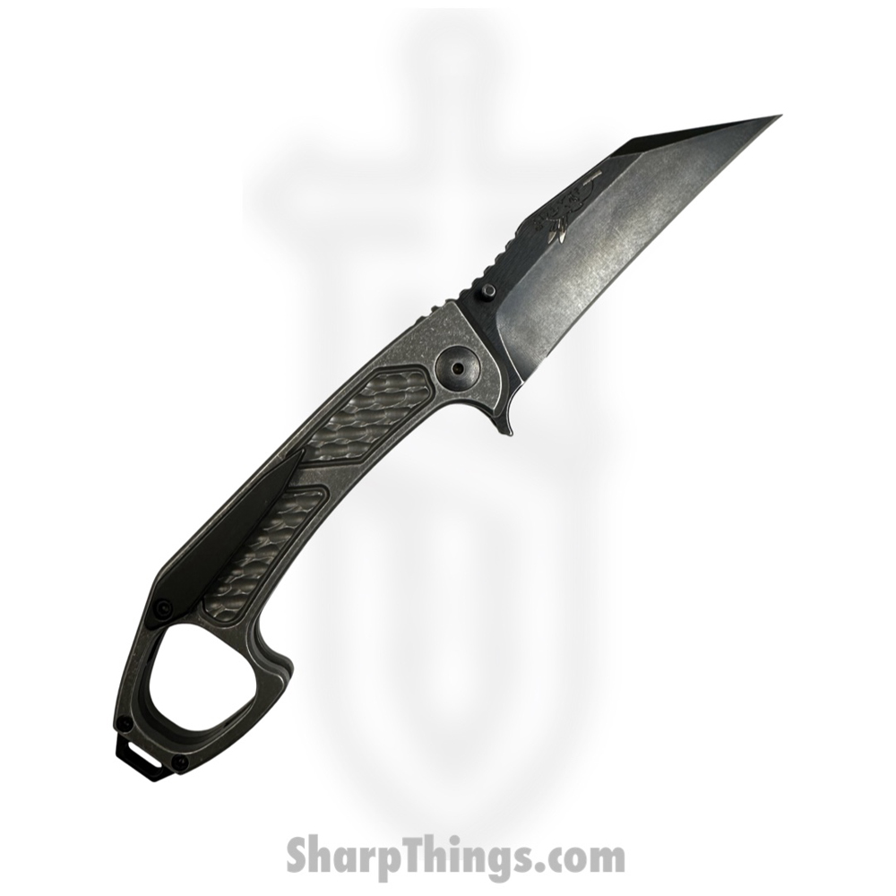 f099721b-daaa-4d06-9647-d1e5e0fe7f15_HFBSHPOS_1.jpg Half Face Blades - HFBSHPOS - SHPOS - Folding Knife - S45VN Coated Reverse Tanto - Titanium - Black - Image 1