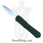 Heretic Knives - H033F-2A-GRN - Manticore X - Automatic Knife - CPM MagnaCut Stonewash Recurve - Aluminum - OD Green