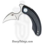 Bestech Knives - BTKG52A1 - Strelit - Folding Knife - 14C28N Satin Stonewash Hawkbill - G 10 - Black