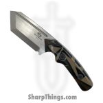 Beans Blades - BBMiniwarWC - Mini Warrior - Fixed Blade Knife - M390 Satin Tanto - Kirinite - Woodland Camo