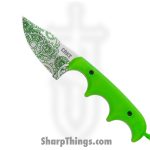 CRKT - 2387G - Minimalist Gears - Fixed Blade Knife - 8Cr13MoV Satin Laser Etch Bowie - Glow Polypropylene - Green