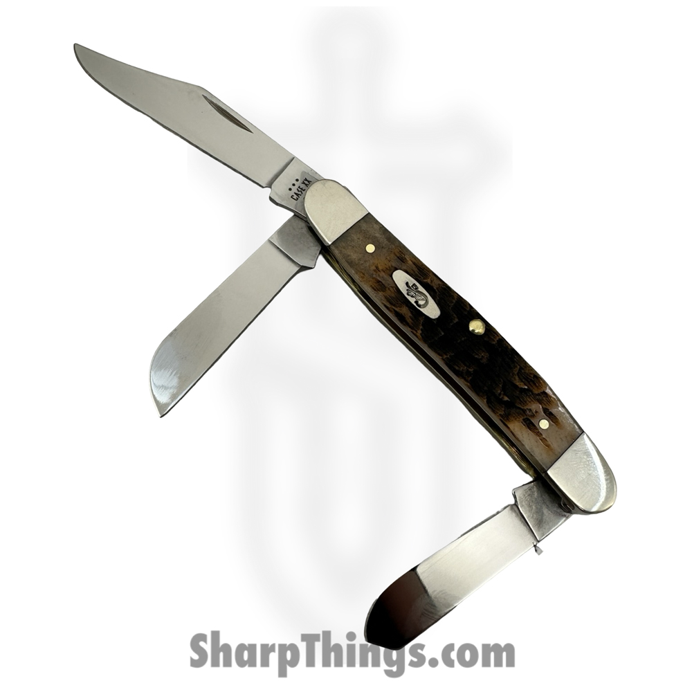 f17c4f41-0104-479b-a911-0fd8d54ed71e_00128_1.jpg Case Cutlery - 00128 - Stockman - Folding Knife - Tru-Sharp™ Stainless Polished Multi - Bone - Amber - Image 1