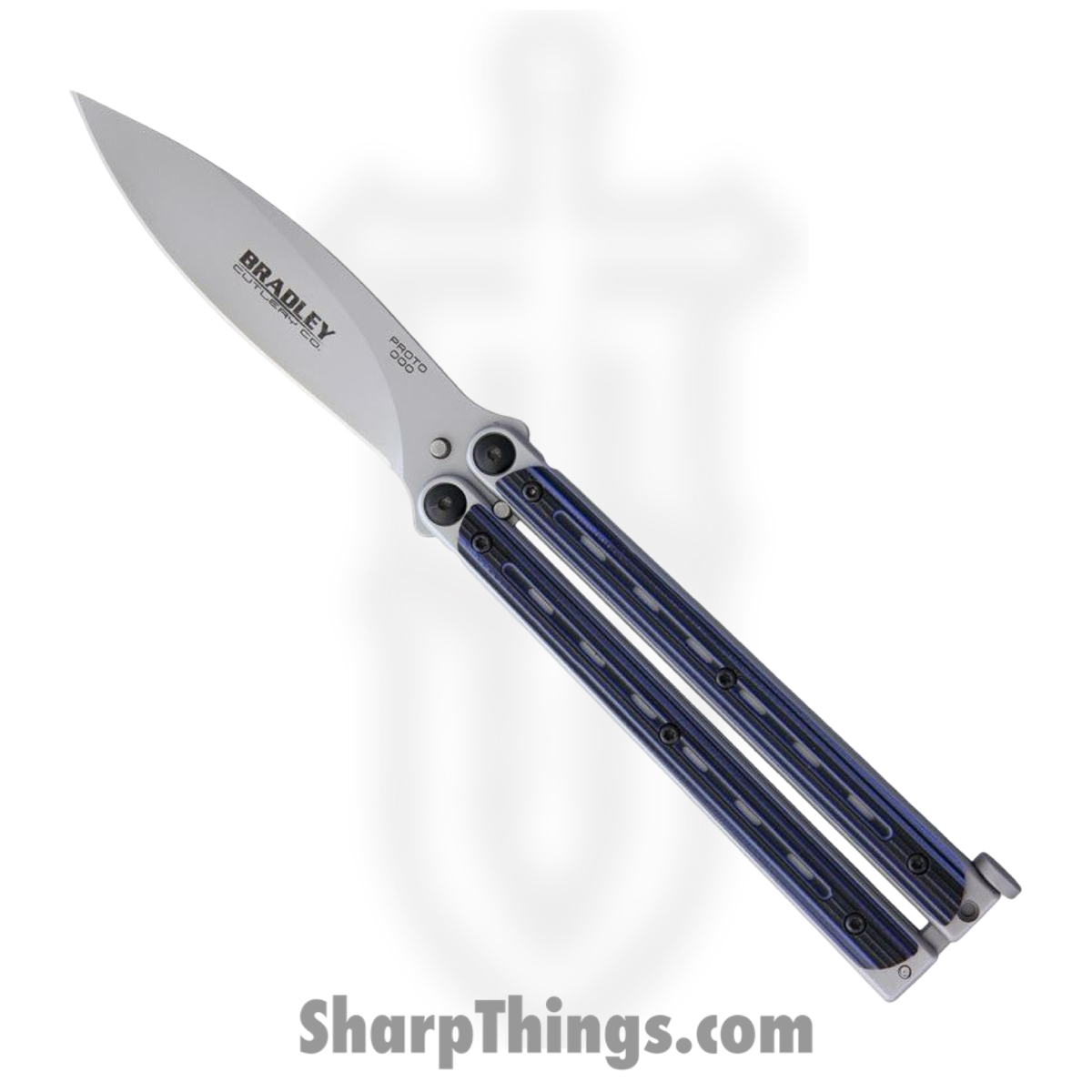 f31c8db8-286e-48ec-ae17-76998095aa34_BCC905_1.jpg Bradley - BCC905 - Kimura - Balisong - 154CM Blasted Spear Point - G10 - Blue Black - Image 1