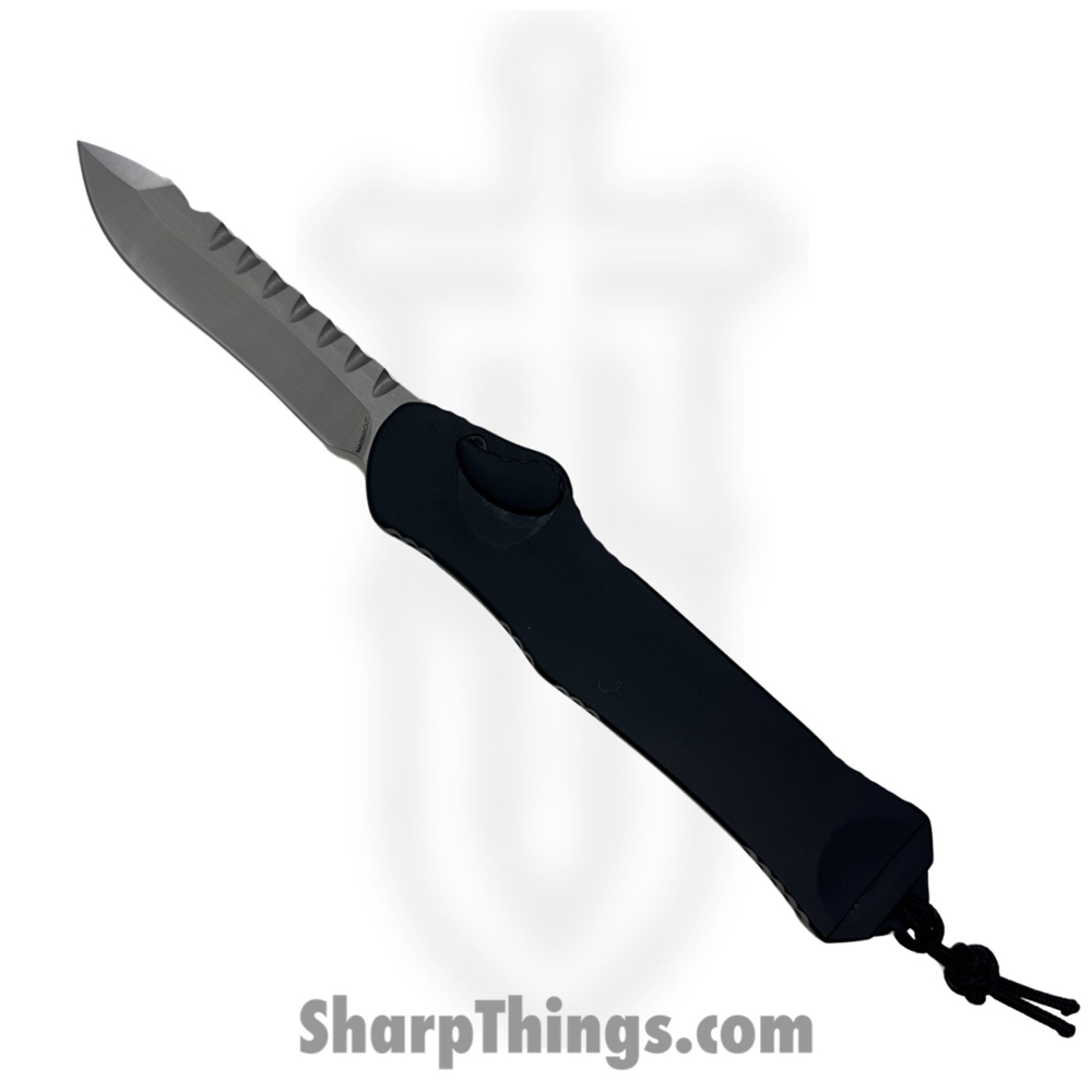 f38b3cb0-59d6-438a-b679-a51657bd962a_H008-1A_1.jpg Heretic Knives - H008-1A - Hydra - OTF Auto - CPM Magnacut Satin Recurve - Aluminum - Black - Image 1