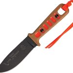 Tops - TPTLT01HO - Lite Trekker Survival Hunter Fixed Blade - Fixed Blade Knife - 1095 High Carbon - Micarta - Black and Orange