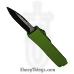PTC - M-7-GN - 5 Inch Firecracker - OTF Auto - 440 SS Coated Dagger - Steel - Green