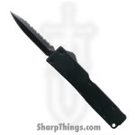 VOC - DT5S-DBS-BK - 5 inch Half Serrated Firecracker A1 - OTF Auto - 440 Stainless Steel Black Dagger - Steel - Black