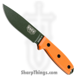 ESEE -ESEE4PMBOD- Model 4 Plain Edge - Fixed Blade Knife - 1095HC Coated Drop Point - G10 - Orange and Green