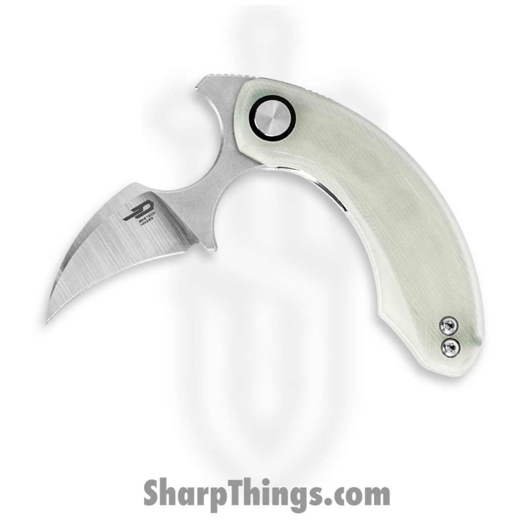f46a8846-ef5d-4062-a642-3ff04bc0b0f9_BTKG52B1_1.jpg Bestech Knives - BTKG52B1 - Strelit - Folding Knife - 14C28N Satin Stonewash Hawkbill - G 10 - Jade - Image 1