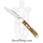Case Cutlery - CA58186 - Mini CopperLock - Folding Knife - Tru-Sharp Stainless Polished Clip Point - Smooth Antique Bone - Tan