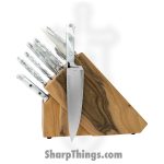 Lamson - 69996 - 20 Piece Premier Forged Knife Natural Walnut Block Set with Fine Steak - 4116 Polished - Acrylic - Ice