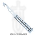 VOC - 205604s-3 - Butterfly Knife Combo Kit Trainer and Live Blade - Balisong - 440 SS Satin Drop Point - Aluminum - Silver