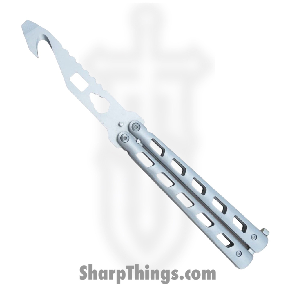 f5873469-eec2-4c4e-bf45-4068b9946797_205604s-3_1.jpg VOC - 205604s-3 - Butterfly Knife Combo Kit Trainer and Live Blade - Balisong - 440 SS Satin Drop Point - Aluminum - Silver - Image 1