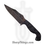 Stroup Knives - TU1-BLACK-G10 - Tactical Use Fixed Blade Hand Carved Knife - 1095 G10 - Blue