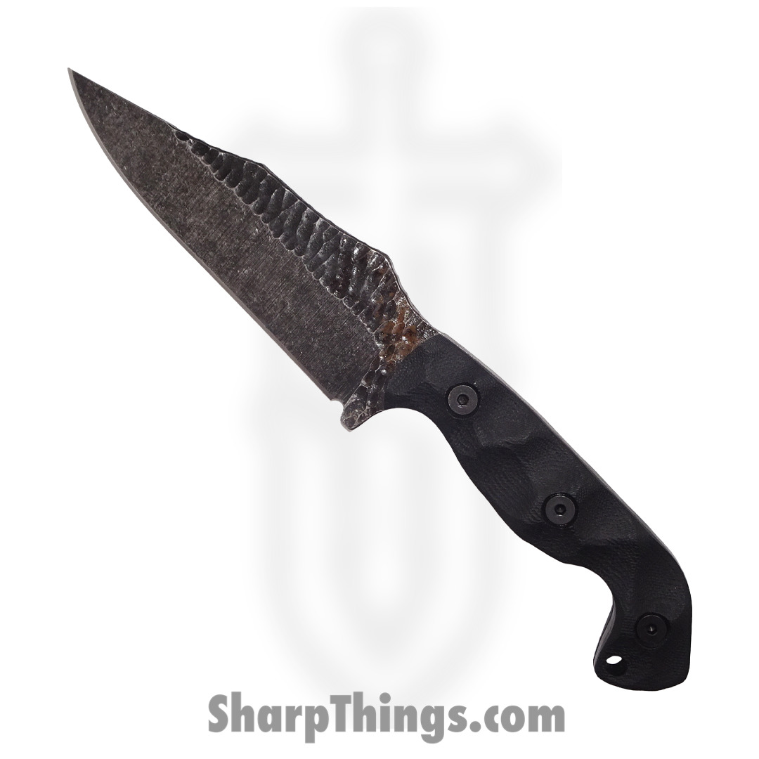 f589b633-4e22-4a9e-a282-5617d994afea_TU1-BLACK-G10_1.jpg Stroup Knives - TU1-BLACK-G10 - Tactical Use Fixed Blade Hand Carved Knife - 1095 G10 - Blue - Image 1