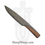 Damascus - DM1202 - Flint Fantasy - Fixed Blade Knife - Damascus Clip Point - Wood - Brown