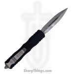 Microtech - 225-10 - Dirac - OTF Auto - Elmax, M390, 204P Stonewash Dagger - 6061-T6 Aluminum - Black