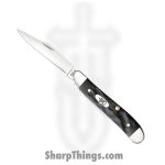 Case Cutlery - CA18225 - Peanut - Folding Knife - Tru-Sharp Surgical Stainless Steel Mirror Polished Multi - Rough BlackÂ® - Black