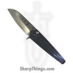 Medford Knife and Tool - MK2104TQ-37A2-TFCF-BN - Nosferatu - Folding Knife - S45VN Tumbled Sheepsfoot - Titanium - Blue