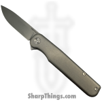 Tactile Knife Co. - 20-RW-MC01-TT01 - Rockwall Flipper - Folding Knife - Magnacut Stonewash Drop Point - Milled Titanium - Silver